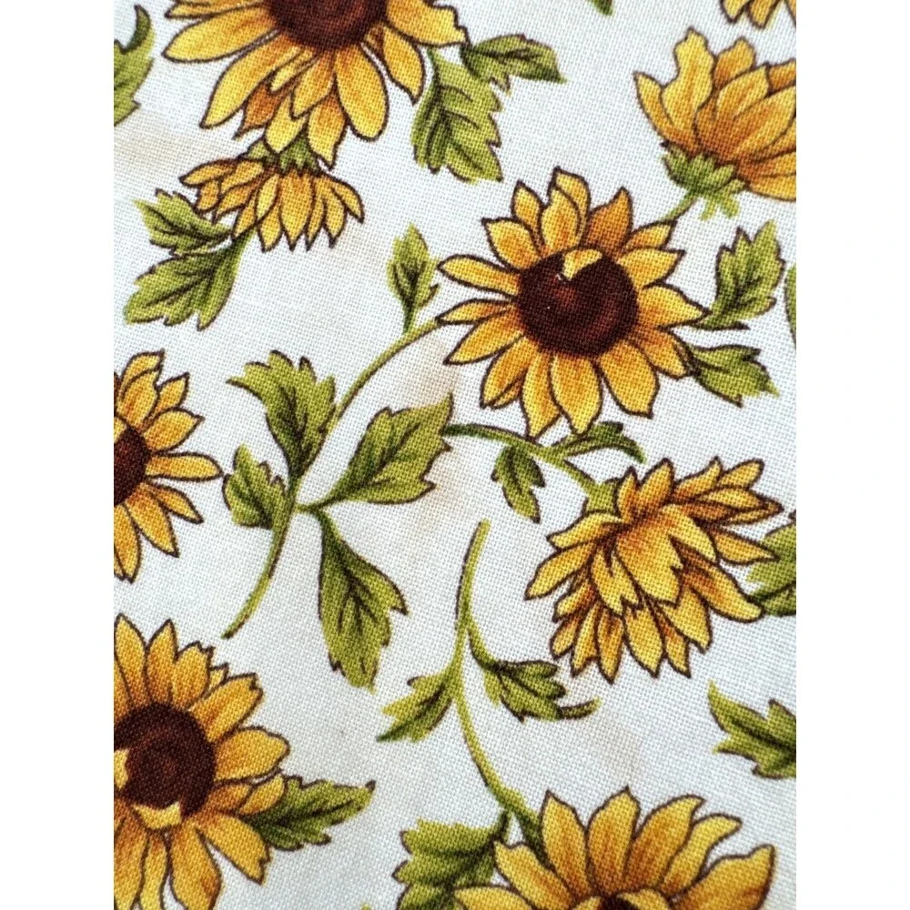 Vintage Sunflower Quilted Fabric Placemats Set of 4 Cottagecore Table Decor